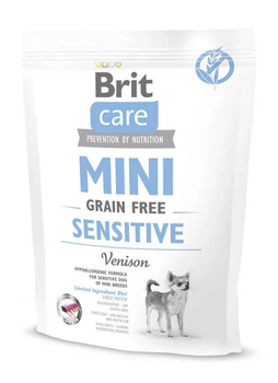 Сухой беззерновой корм Brit Care Mini Sensitive для собак мини пород с чувствительным пищеварением с олениной 400 г