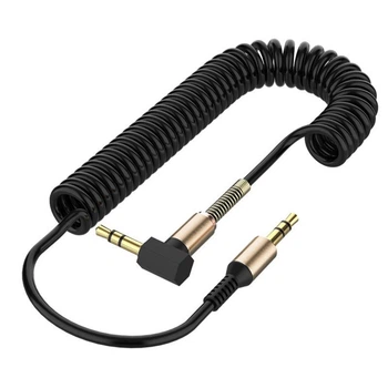 AUX кабель SP-206 3.5/ 3.5 1.5m пружинный чёрный