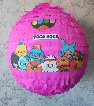 Піньята Казковий світ Тока Бока Toca boca рожева 118см + біта
