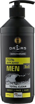 Мужской шампунь-гель для душа 3в1 - Dalas Cosmetics Total Clean 500g (980458-42786)