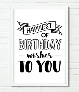 Постер Happy Moments на день рождения "Happiest of Birthday wishes to you" А4 без рамки (02105)