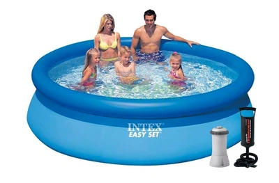 Бассейн надувной Intex Easy Set 3853 л 305х76 см с насосом 3 785 л/ч подстилкой и тентом ПВХ Синий (IP-171368)