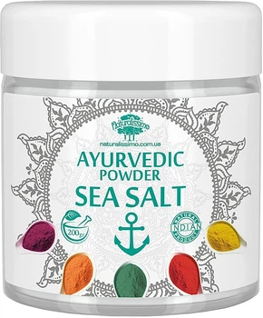 Аюрведична пудра "Морська сіль" - Naturalissimo Ayurvedic Powder Sea Salt 200g (856866-45931)