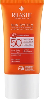Антивозрастной солнцезащитных крем для лица с SPF 50 - Rilastil Sun System Age Repair SPF50+ Crema Solare Viso 50ml (898052-38375643)
