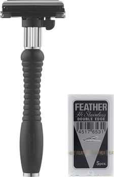 Бритовий верстат із двома запасними лезами "DER-A" - Feather (970255-50337)