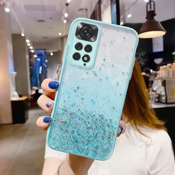 Чехол Stardust с цветными бортиками для Xiaomi Redmi Note 11 Pro Бирюзовый