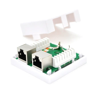 Розетка RITAR FTP 8P8C RJ45 2 порт Cat-6, накладная белая Q500