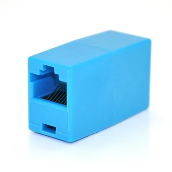 Соединитель RJ45 8P8C мама/мама RJ45 для соединения кабеля, голубой,