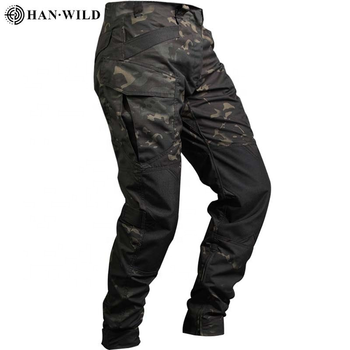 Тактичні військові штани HAN WILD Multicam Black з посиленими колінами L Multicam HWM701894-1