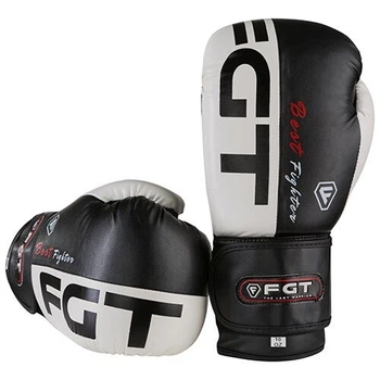 Боксерские перчатки черно-белые 12oz FGT Flex 3555