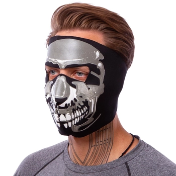 Вітрозахисна маска для обличчя повнолицева від вітру для страйкболу з черепом Choice Чорна (MS-4344-1)