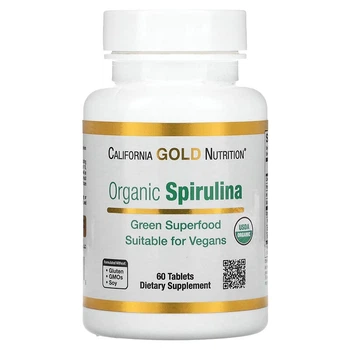 Органічна спіруліна, California Gold Nutrition, 500 мг, 60 таблеток