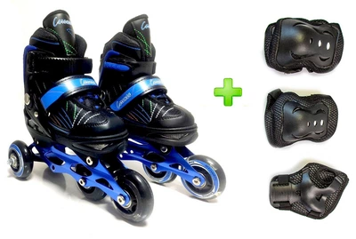 Детские Ролики для начинающих с защитой Caroman Sport Blue размер 36-39