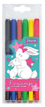 Фломастери 6 кольорів "Bunny" 1 Вересня (650453)