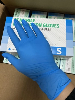 Нітрилові рукавички SF Medical Products розмір S 50 пар\100 шт неопудрені блакитні