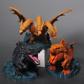 Годзиллы монстры набор из трех пластиковых фигур Godzilla monsters на подставке