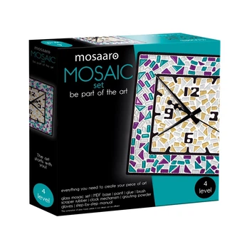 Набор для творчества Стеклянная мозаика Mosaaro Часы (квадратные) 290*290мм (MA4002)