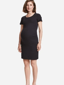 Платье-футболка для беременных миди летнее женское H&M 0398550-05 S Черное (KAY2000000897950)