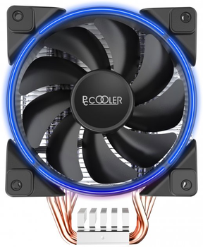 Кулер процесорний PCCOOLER GI-X4B V2 універсальний 124.5 х 84 х 148 мм, TDP: 145 Вт, висота 148мм, голуба підсвітка