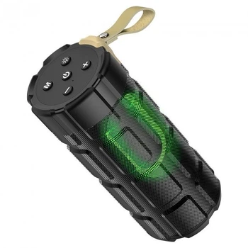 Беспроводная портативная Bluetooth колонка Hoco HC7 со светомузыкой (BT, FM, TF-карты, USB-накопитель, AUX) - Черный
