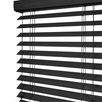 Жалюзи на окно Wenster Paulownia Dark A11 25 мм горизонтальные деревяные 107,5х160 см Черный (3337919827)