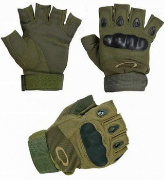 Перчатки Тактические без пальцев Зеленый Военные Clefers Tactical GLV размер L (5002112)