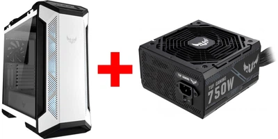 Корпус Asus TUF Gaming GT501 White без БП (90DC0013-B49000) + Блок живлення Asus TUF-GAMING-750B (90YE00D0-B0NA00)