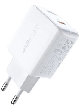 Сетевое зарядное устройство AceFast A1 PD Single USB-C Charger 20W White