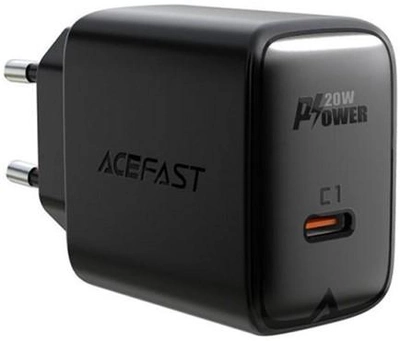 Сетевое зарядное устройство AceFast A1 PD Single USB-C Charger 20W Black
