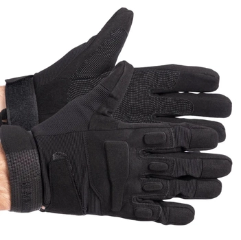 Тактичні рукавички із закритими пальцями літні з кісточками Чорні