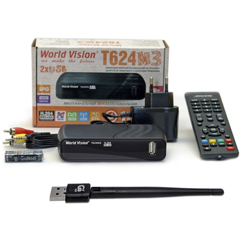 Комплект: ТВ-ресивер World Vision T624M3 + USB Wi-Fi адаптер