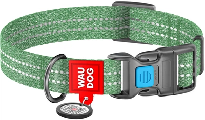 Ошейник для собак из восстановленного хлопка WAUDOG Re-cotton с QR паспортом светоотражающий пластиковый фастекс Ш 20 мм Дл 28-40 см (028818Collar)