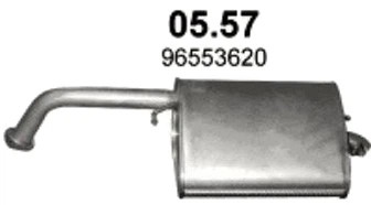Глушитель POLMO Chevrolet/Daewoo Lacetti 1.4i/1.6i (05.57)-(858631) (Polmo-05.57)