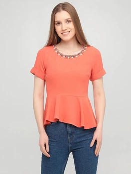 Літня блуза з баскою Darling AB150719-12 XS (65512XS) Помаранчевий