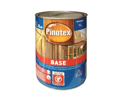 Грунтовка антисептическая PINOTEX BASE для древесины глубокоматоваяая 1л