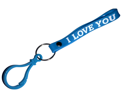 Брелок/браслет FROM FACTORY KMG I LOVE YOU с пластиковым карабином 16см Голубой