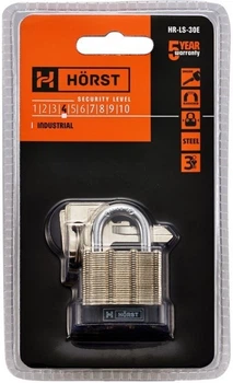 Замок навесной Horst HR-LS-30E ламинированная сталь 30 мм (HR-LS-30E)