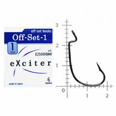 Крючок eXciter model Off-Set - 1 № 1 (6 hooks)