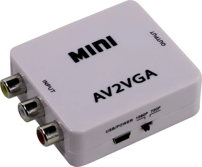Конвертер адаптер с AV RCA тюльпаны на VGA питание и аудио Noname AV2VGA белый