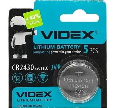 Батарейка "Videx" CR2430 (lithium, 3V)