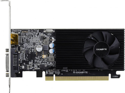 Видеокарта GT 1030 2GB Gigabyte Low Profile GDDR4 (64bit) (1151/2100) (DVI, HDMI) (GV-N1030D4-2GL) Новая