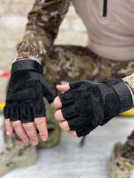 Тактические летние военные беспалые перчатки, Цвет "Чёрный"