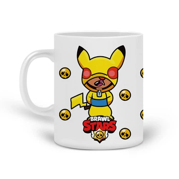 Кружка Бравл Старс Леон Пикачу (Brawl Stars Leon Pikachu) (20259-2601) Керамика Белый
