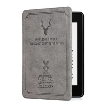 Обложка для Kindle Paperwhite 2018 10th Gen Print Silicone, Knowledge Gray