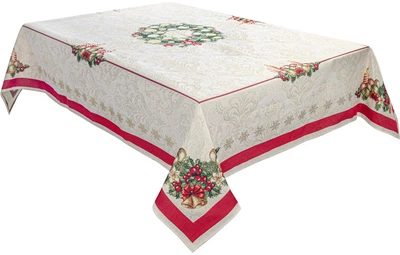 Скатертина гобеленова Lefard Home Textile новорічна з люрексом Corona Natale 140x260 см (8407007161543)
