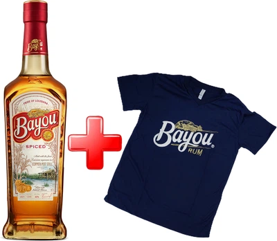 Ром Bayou Spiced 0.7 л 40% + футболка Bayou XL (8491130000046)