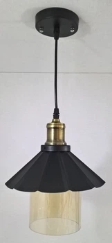 Люстра подвесная LOFT на 1 лампочку 25047 Черный 30-80х22х22 см.