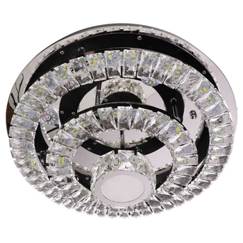 Люстра потолочная хрустальная LED с пультом 25665 Хром 19х50х50 см.