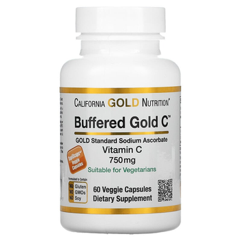 Буферизований вітамін С, 750 мг, California Gold Nutrition, 60 рослинних капсул