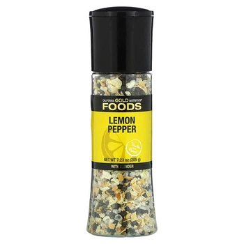 Соль с перцем и лимоном в мельнице, California Gold Nutrition, FOODS, 220 г